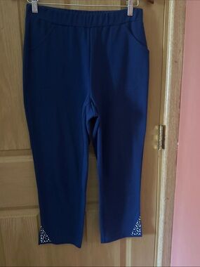 Quacker Factory Navy Stud-Accent Girls' Joggers
